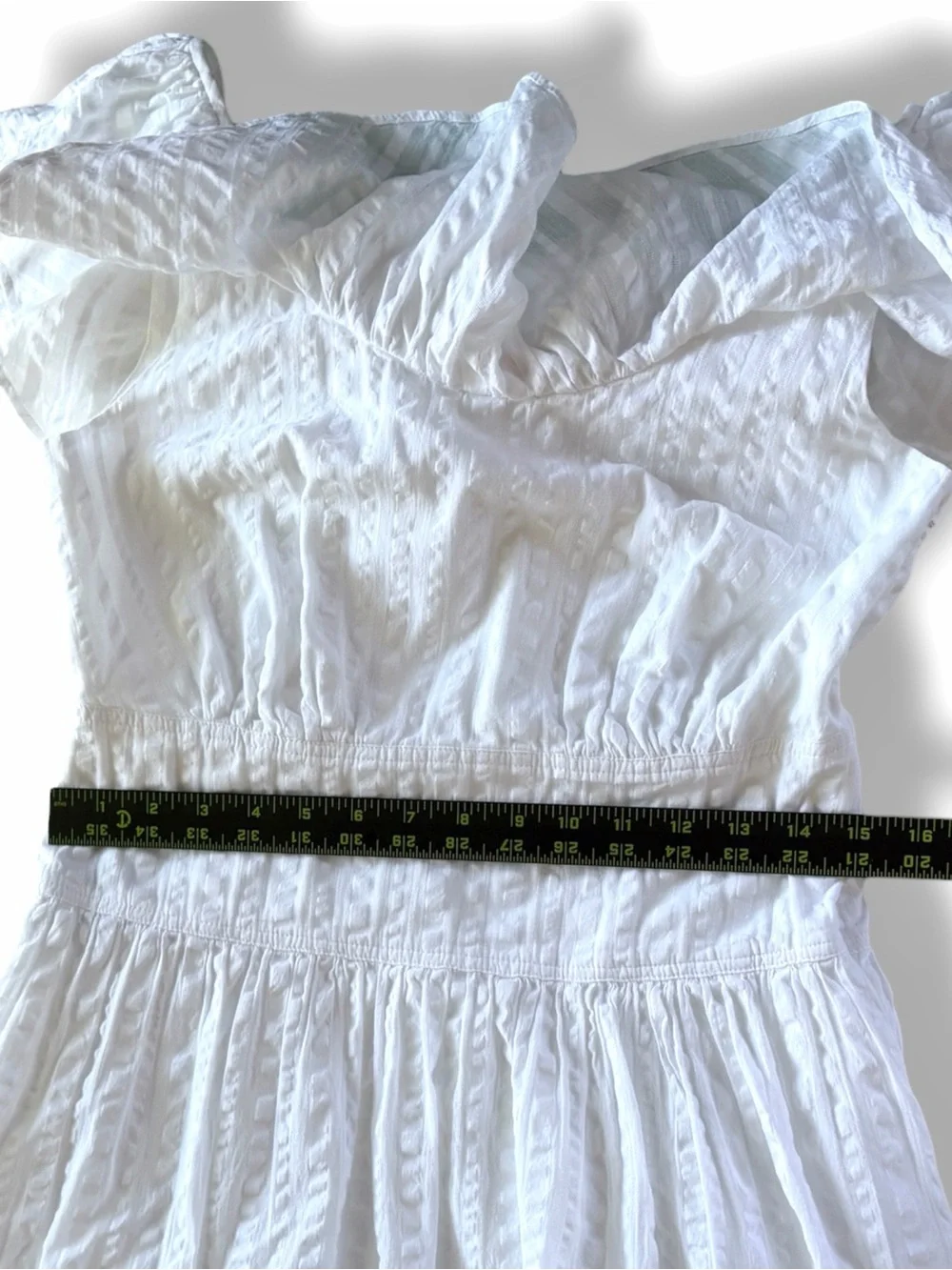 Tory Burch Striped Seersucker Dress White Size 8
